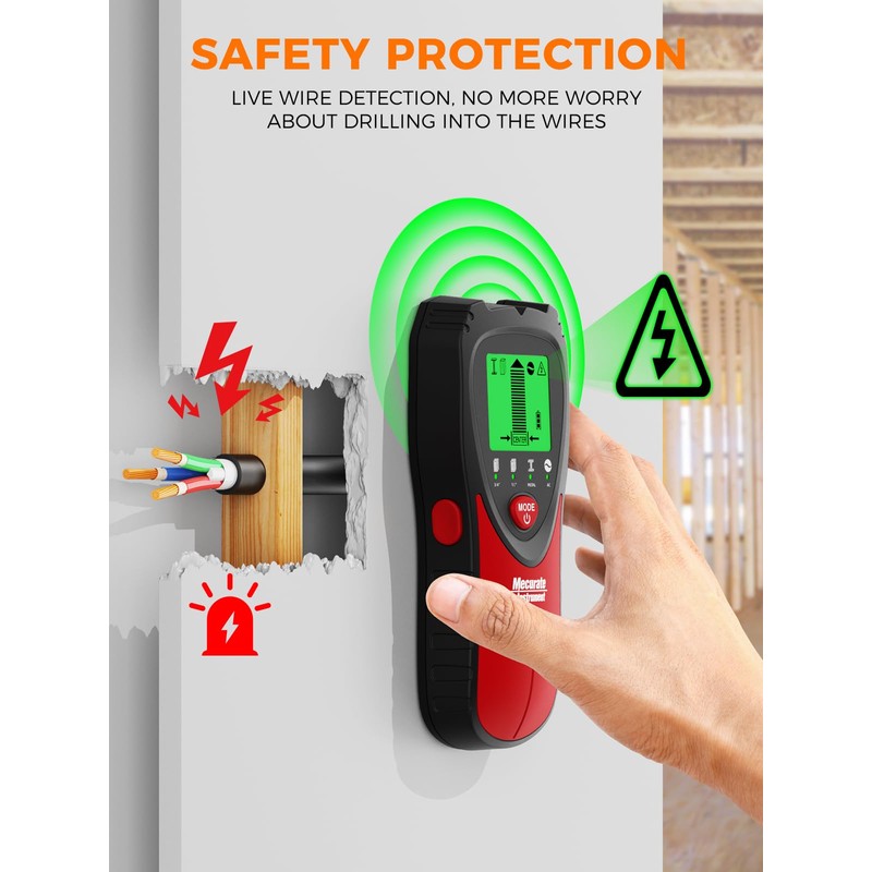 Mecurate 5-in-1 Stud Finder with LCD Display, Wall Scanner for