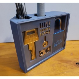 American Lock 1100 Exploded View Shelf Desk Display Mount Pick Stand Locksport - Royal Blue