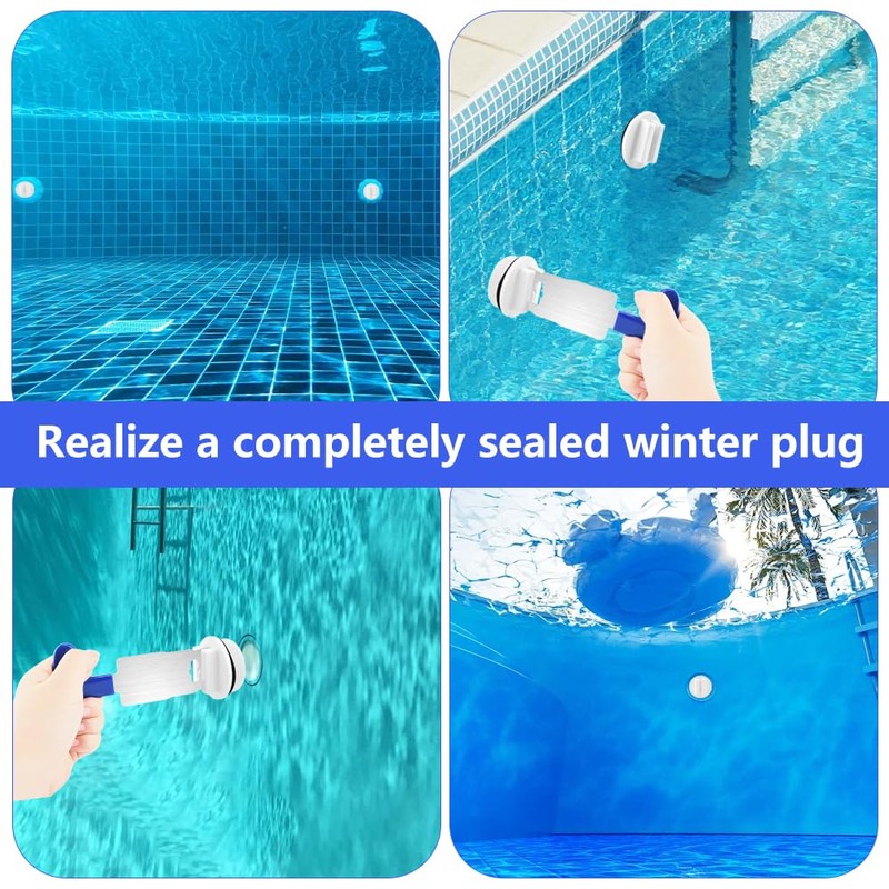 2 Pack 1.5" Threaded Pool Plugs with T-Wrench, Pool Jet