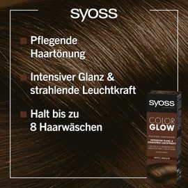 SYOSS COLORGLOW Nourishing Hair Dye Deep Brown Semi-Permanent Colouration Level 1, 3 x 100 ml