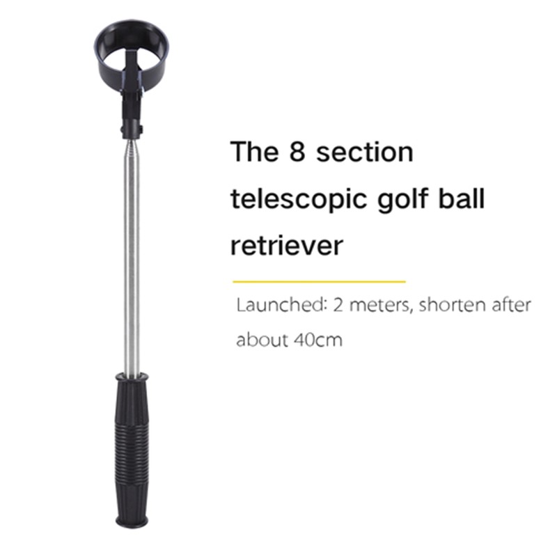 Retractable Stainless Steel Shaft Scoop Telescopic Golf Ball Retriever Pick