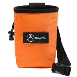 Psychi OG Chalk Bag with Storage Pocket and Waist Starp For Rock Climbing Bouldering (Orange)