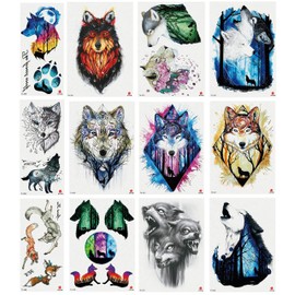 Nutrition Bizz Temporary Tattoos for Women Kids Teen Arm Tattoo Fake Tattoo Lotus Cherry Blossoms Biker Tattoo Waterproof Stickers Beach Arms Shoulders Chest & Back (Pack of 12# 2)