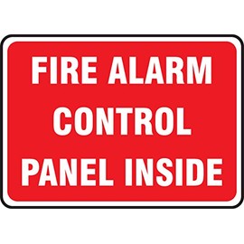 Accuform "Fire Alarm Control Panel Inside" Safety Sign, Adhesive Vinyl, 7 x 10 Inches (MEXG522VS)
