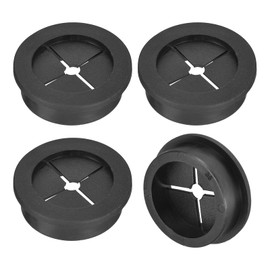 QUARKZMAN Pack of 4 Cable Grommets, 1-3/8 Inch (35 mm) Desk Feed-Through Flexible Rubber Ring Cable Grommet Wire Hole Cover for Office Computer Desk Cable Organiser, Black