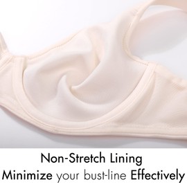 AISILIN Women's Minimizer Bra Plus Size Unlined Full Coverage Smooth Underwire Support Rose White 36C