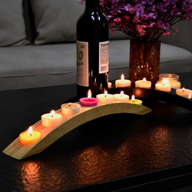 Wooden Bridge Candle Holders 15 inch in Length, Long Tea