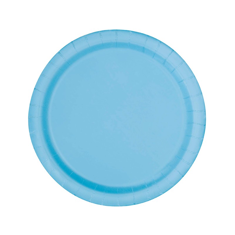 Lovely Powder Blue Solid Round Dinner Plates - Vibrant 9"
