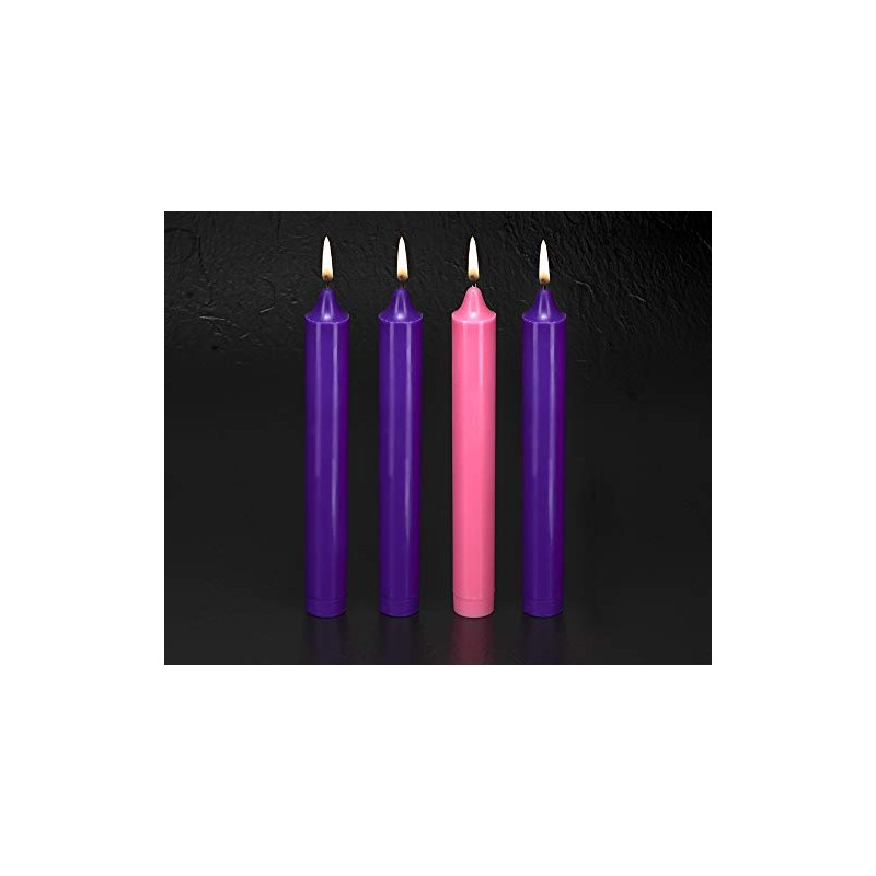 1 1/2" X 12" Stearine Wax Church Advent Candles (Set