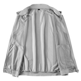 Flygo Men's Summer Casual Lightweight Breathable Mesh Cycling Travel Zip Vest(02White-XXL)