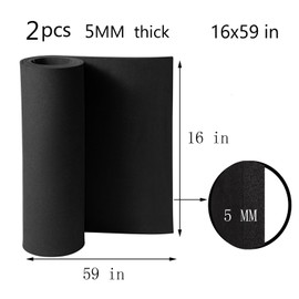 AMZQNART 2Pcs EVA Foam 5mm, Cosplay Foam Roll,16 x 59in Black, Suitable for Large Foam Cosplay Modeling, DIY Projects, Crafts, Ultra High Density 90 kg/m3.