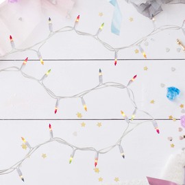 50-Count Pastel Multi-Color Mini Easter Light Set, 10ft White Wire