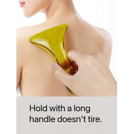 Handheld Massage Tool, Arc-Shaped Scraping Tool for Back and Neck, Long Handle Full Body Massager, Yellow