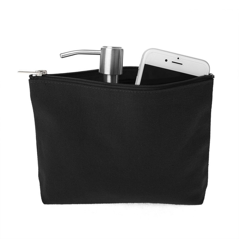 Aspire 6-Pack Black Canvas Cosmetic Bags 7 1/2 x 5