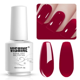 Vishine Gelpolish Professional UV LED Soak Off Varnish Color Gel Nail Polish Manicure Salon Dark Red(1447)