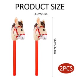 Pack of 2 Hobby Horse, Inflatable Horse 100 x 33 cm Inflatable Horse Toy, Inflatable Pony Stick for Children, for Birthday, Carnival, Themed Party, Gift Props