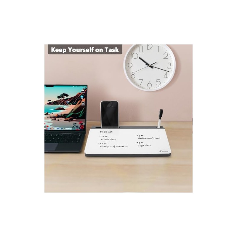 Varhomax Glass Desk Buddy Whiteboard with Storage