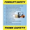 Forklift Safety 10 Rules for Follow, Safety Poster, 22" X