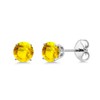 Gem Stone King 0.72 Cttw Round 4MM Yellow Sapphire 925