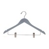Quality Wooden Skirt Hangers with Clips, 20-Pack Smooth Solid Wood