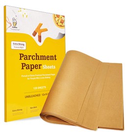 Katbite Unbleached Parchment Paper Baking Sheets, Precut Parchment Paper for Baking, Heavy Duty & Non-stick, 12x16 Inch Half Sheet Paper for Baking, Cooking, Steaming, Oven Paper 120Pcs