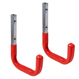 Gedotec Wall Mount – Wall Hooks for Screwing Steel Galvanised Rubberised | Mono | Pack of 2 Tool Hooks Length: 80 mm Including Mounting Material | All-Purpose Hooks Made of Metal | Wall Mount Garage