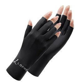 LOPHE 1PCS Women UV Sun Protection Gloves, Summer Ice Silk Breathable Non Slip Fingerless Gloves, Half Finger, Suitable for driving, cycling, golf, fishing, manicure(Black)