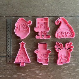 Cutters 6-Piece Christmas Cookie Cutters & Stamp Set - Great gift Baking Party Christmas