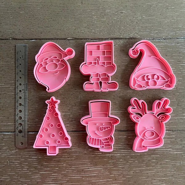Cutters 6-Piece Christmas Cookie Cutters & Stamp Set - Great