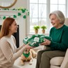 Tingjoo St. Patrick's Day Blanket Clover Bow Fuzzy Blanket Spring