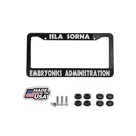 Isla Sorna Embryonics Administration Jurassic Park Dinosaur License Plate Frame