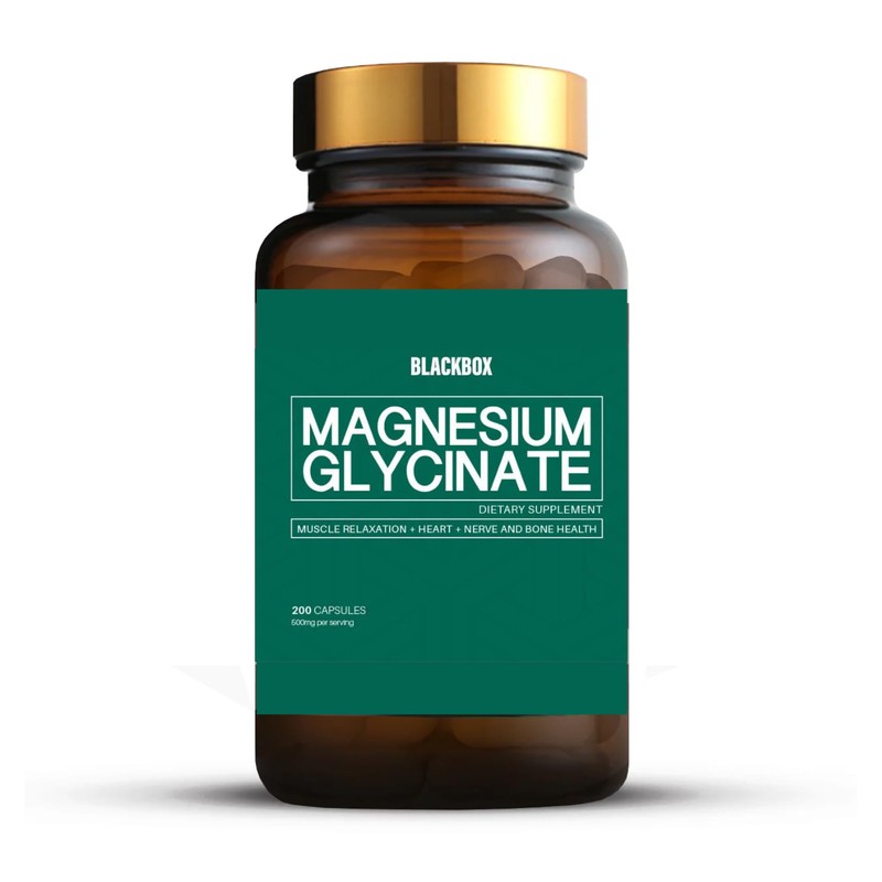 Glicinato de Magnesio 500mg, 200 Capsulas, Suplementos, Alta absorción, Magnesium