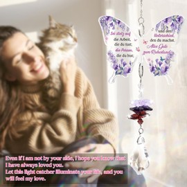 PRSTENLY Renteneintritt Geschenk Frau, Ruhestand Geschenk, Schmetterling Kristall Sonnenfänger Geschenke für Frauen, Mama, Freundin, Lehrerin Abschiedsgeschenk Kollegen Erzieherin