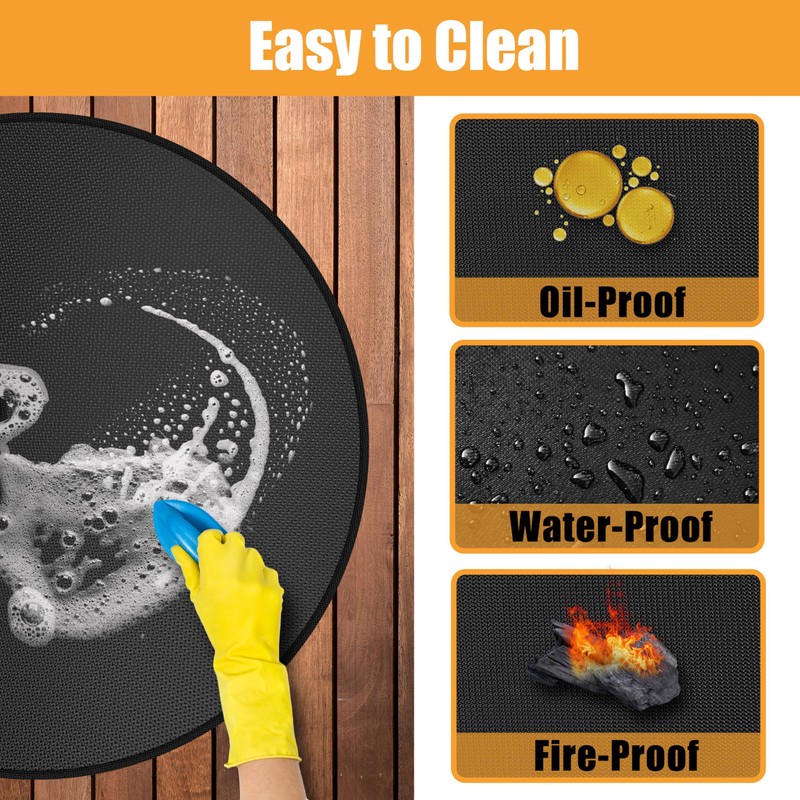 Round Fire Protection Mat, 18 Inch Waterproof Fireproof Mat, Outdoor