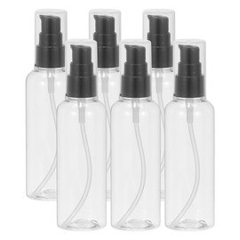 PATIKIL Travel Pump Bottle, 6 Pcs 3.4oz (100ml) Leak Proof Refillable Empty Dispenser Container, Bottle with Pump for Shampoo, Toiletry, Lotion, Cream, Clear