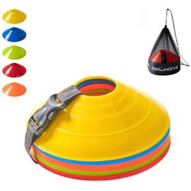 Flexible Soccer Cones (Pack 25, Multi Colors) with Mesh Bag & Strap, Unbreakable Sports Cones for Soccer, Basketball, Football Training Equipment, Agility Soccer Cones for Drills Training