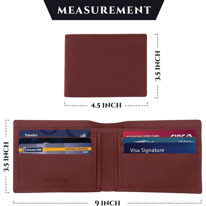 Jafferjee & Co. Genuine Leather Wallet for Men, RFID Blocking