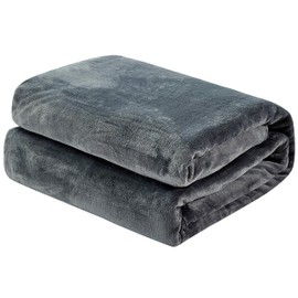 Home Beyond & HB design - Flannel Fleece Throw Blanket - Ultra Soft Cozy Warm Plush Lightweight Microfiber Blankets Throws for Sofa Couch Bed - Gift for Men Women Kids - (Grey, 50x60-Inch)