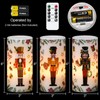 Lasumora Christmas Nutcracker Flameless Pillar Candles with Remote Timer, LED
