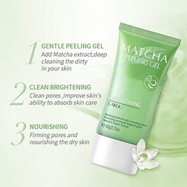 Gel Exfoliante Facial De Matcha, Limpiador Exfoliante Natural, Hidratante, Corporal Y Facial, Limpieza Profunda Para Piel Seca, Puntos Negros Y Acné. Ideal Como Regalo Para Hombres Y Mujeres.