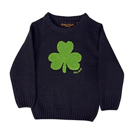 Other Brands Cuello Redondo Irlanda Kids Sweater con Fluffy Trébol, Color Azul Marino, Marino