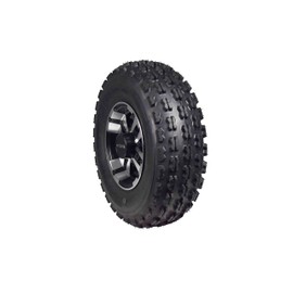 MASSFX 22x7-10 ATV Front Tire & 10x5 4/144 Machined Wheel Kit fits Honda TRX, Kawasaki KFX, Suzuki Z250 & Arctic Cat DVX 22x7x10