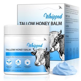 Bálsamo de sebo con miel de manuka, hidratante de sarga de carne alimentada con pasto para hidratación profunda, reparación de barreras cutáneas y crema antioxidante, crema corporal natural