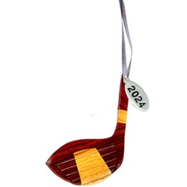 Golf Ornament - Golf Gifts for Men - 2024 Golf Christmas Ornaments - Stunning Two-Tone Wood Christmas Ornament - Intarsia Design - Comes in a Gift Box so It's Ready for Giving