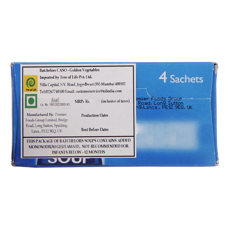 Batchelors Cup A Soup Golden Vegetable 4S 82G