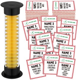Leitee Christmas 5 Second Game 108 Question Cards and 5 Second Hourglass Family Card Game Simple Questions Card Game for Party Travel Game Night Sleepovers Think Fast and Shout Out Answers