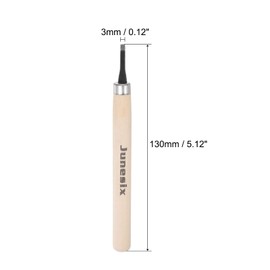 uxcell Wood Carving Knife Tool Chisel, 3mm 50# Carbon Steel Small Flat Sculpting Graver for DIY Craft Sculpture Carpenter Beginners Experts, Electroless Blackening