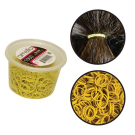 Amelia Beauty | 1000, 1/2", Yellow Rubber Hair Ties | US Made Rubber Bands | Ideal for Ponytails, Braids & Beards | Strong All Day Hold