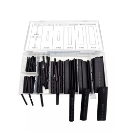 CALHAWK 127 pc Heat Shrink Wire Wrap Assortment Set Tubing Electrical Connection Cable