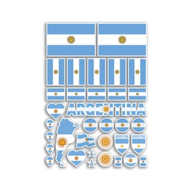 A4 Sticker Sheet Argentina Flags Vinyl Stickers - Argentinian Country World National Flag Vacation Travel Holiday Car Aesthetic #80090